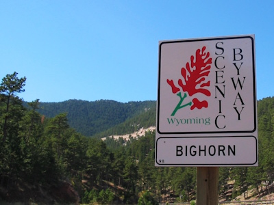 Entrance sign for Bighorn Scenic Byway Wyoming