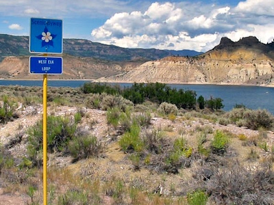 Entrance sign for Curecanti National Recreation Area